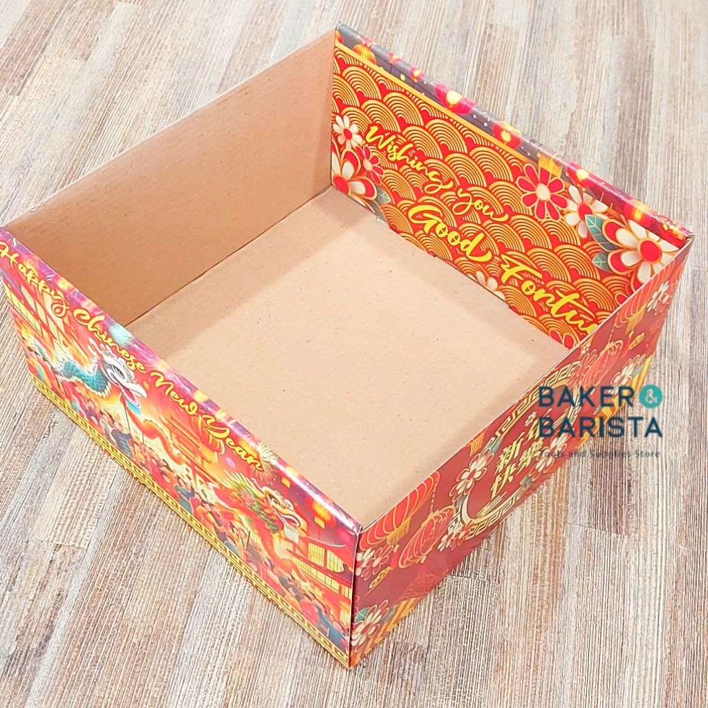 Bon App Imlek 20x20x10 Mika / Kotak Kue Lapis Legit Lapis Surabaya Imlek Mika Dus Hampers CNY