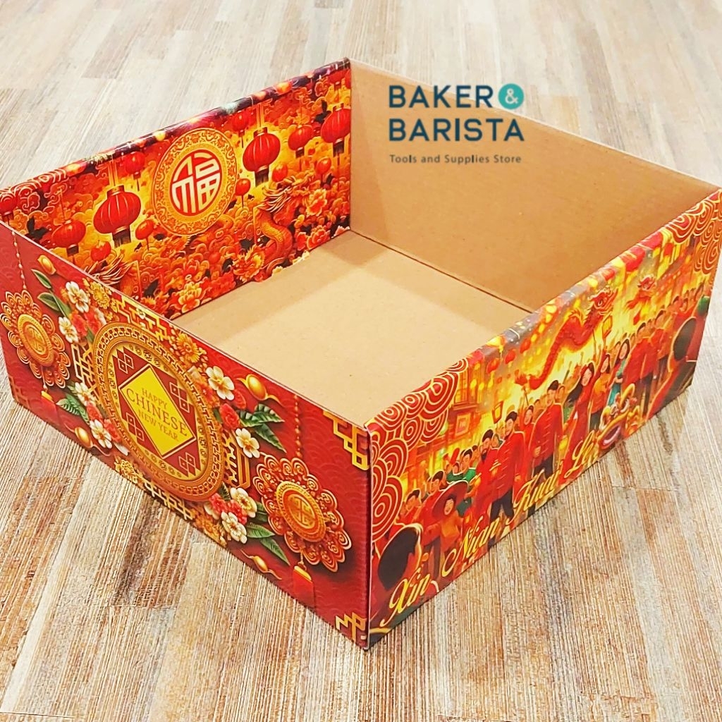 Bon App Imlek 22x22x10 Mika / Kotak Kue Lapis Legit Lapis Surabaya Imlek Mika dus Gift Hampers