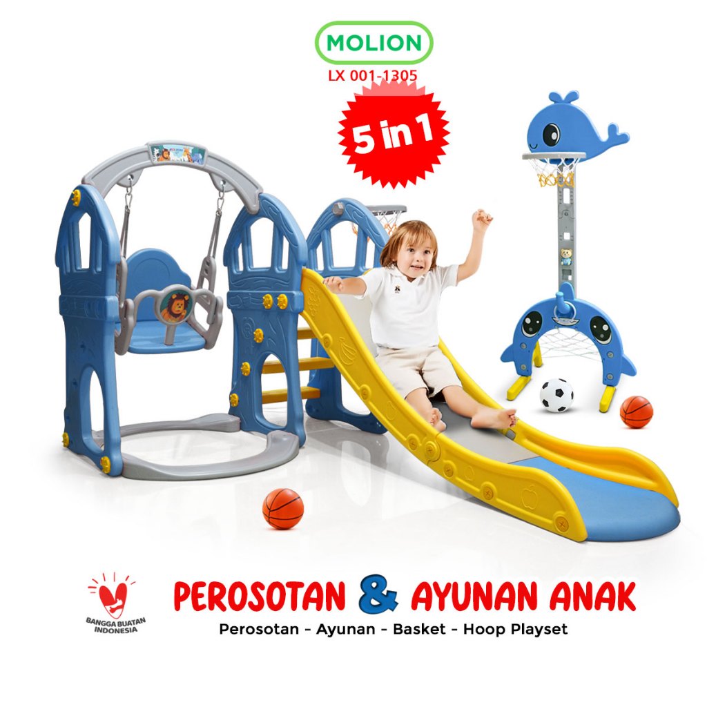 Mainan SNI Prosotan Ayunan Perosotan Ayunan Seluncuran Anak 3in1 Premium Berstandar 001-M1305