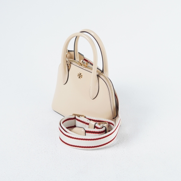 Tas TB EMERSON DOME BEIGE SOFT LEATHER TOP HANDLE BAG WITH LS 100% ORIGINAL