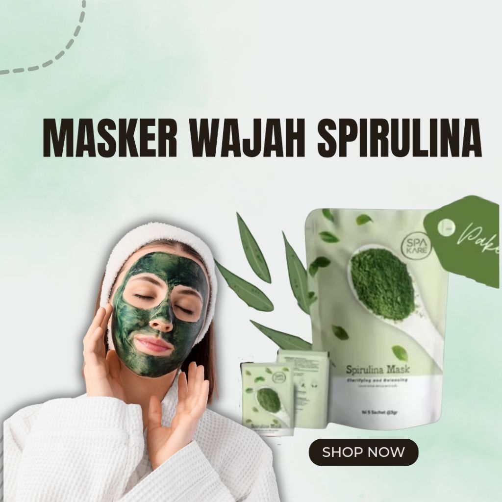 Masker jerawat spirulina tiens  vitamin kulit suplemen kecantikan kulit wajah sehat dan aman tanpa e
