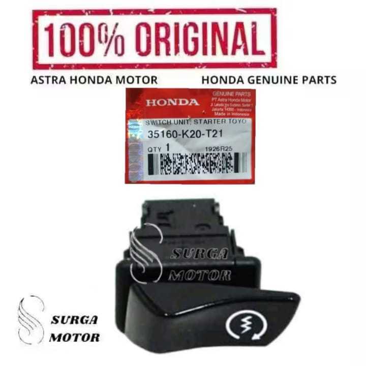 Tombol Sakelar Saklar Stater Starter Motor Honda BeAT eSP K81  Supra GTR 150 K56F Vario 125 eSP K60 