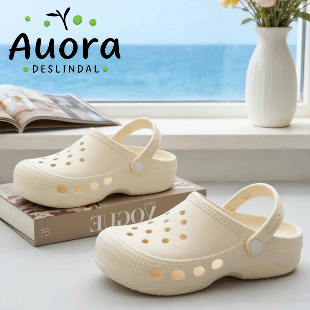 Auora Sandal Luar Ruangan Wanita Fashion Gaya Korea 2026 Sandal DIY Sepatu Lubang Ukuran 36-41