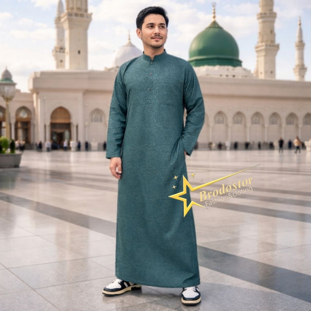 Jubah Gamis Dubai Motif Embos