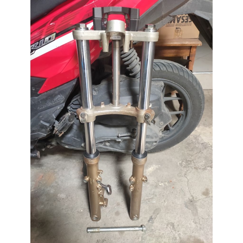 skok shock depan kawasaki ninja Rr old cet ori gold pnp set raiser cbr