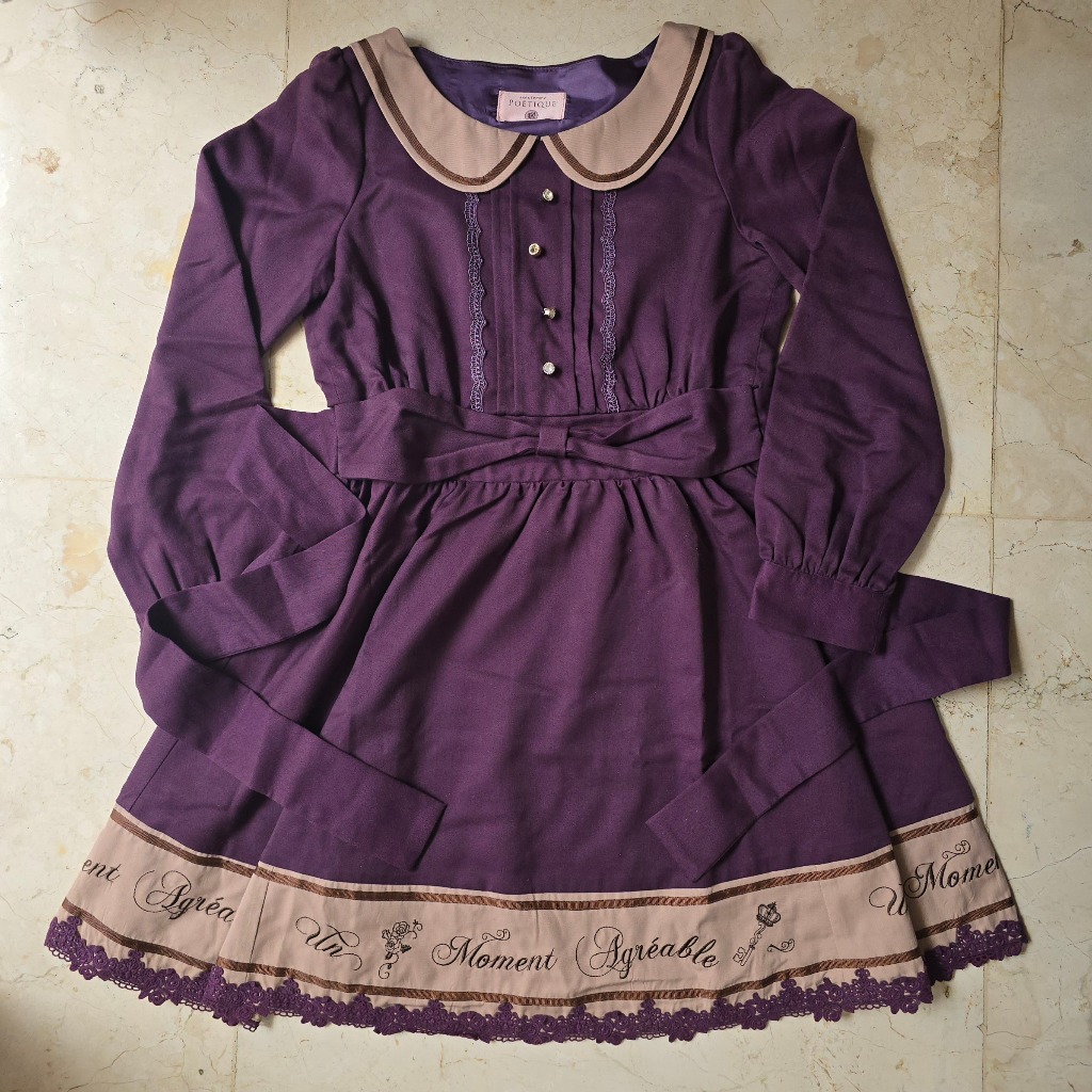 Axes Femme Poetique Purple Collared One Piece