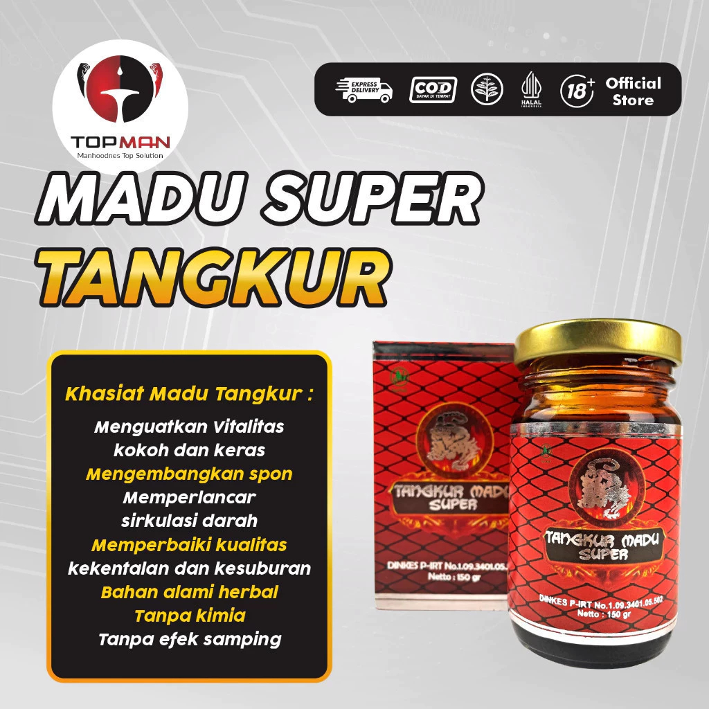 Madu Alami 150 ml untuk Pria Dewasa - Bahan Herbal Tanpa Kimia madu stamina tangkur super