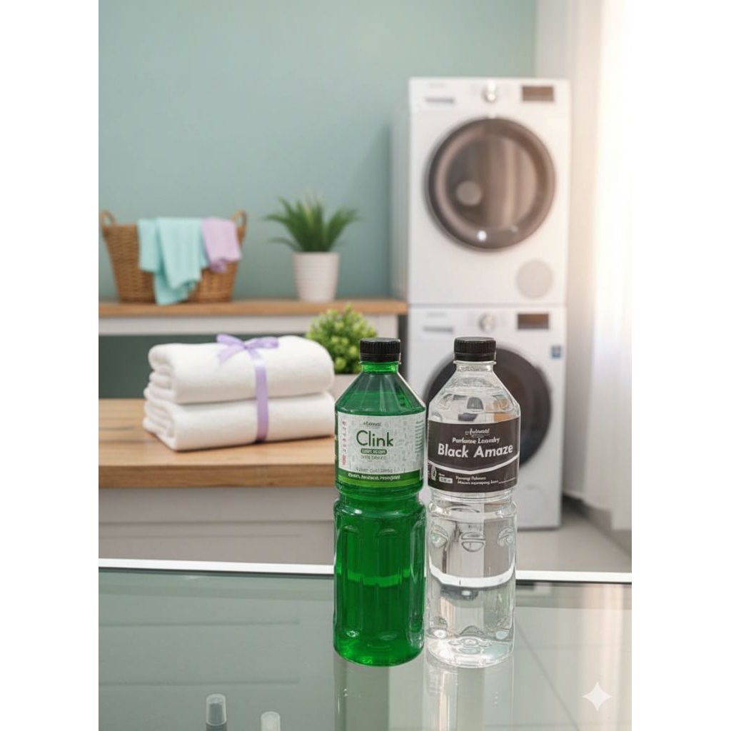 Paket serbaguna - parfum laundry Black Amaze & sabun cuci piring Clink