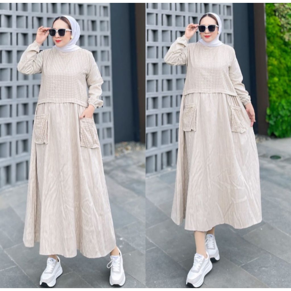 MIDI DRESS STRIPE NOZ ORIGINAL BY NEW OZ