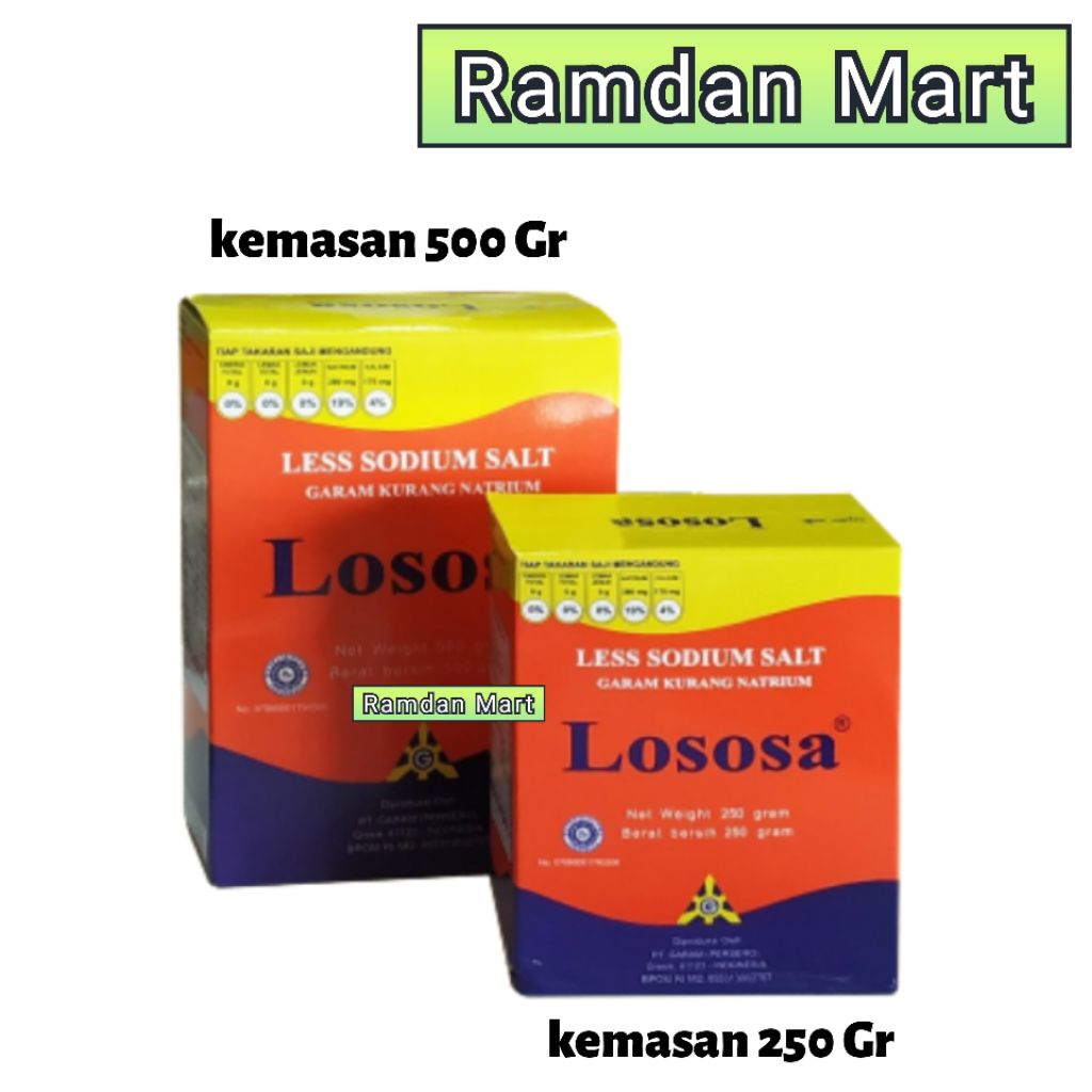 LOSOSA Garam Diet | Garam Lososa Rendah Natrium - Pilihan Sehat untuk Diet Rendah Natrium