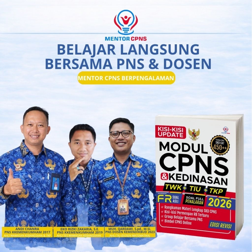 Buku cpns dan kedinasan 2026 kisi-kisi resmi PAN-RB Hots dan penalaran soal FR Bimbel online Premium