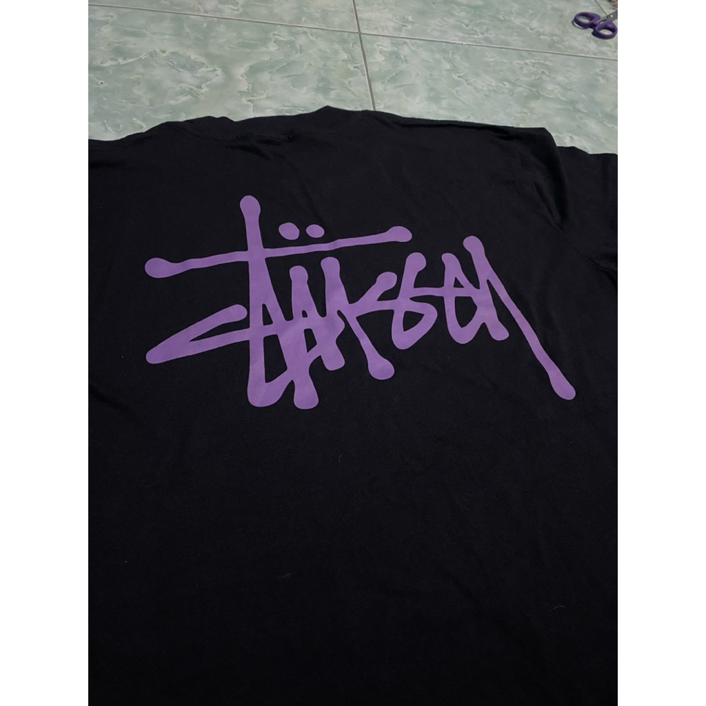 Kaos Stussy Original Preloved Hitam Ungu Size M | Stussy T Shirt
