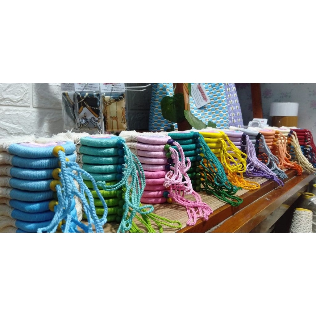 grosir macrame rainbow gantungan tas