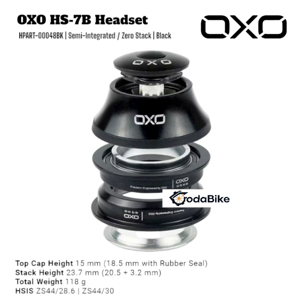 Headset Kom stir sepeda oxo bearing oversize semi integrated HS-7B ZS44/28.6/ZS44/30