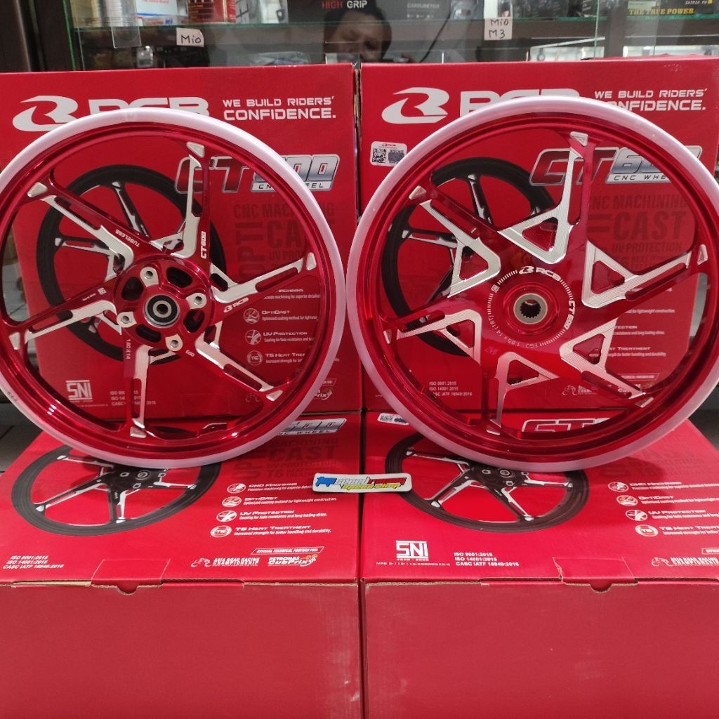 VELG RCB CT600 VELG CNC MERAH BUAT BUAT YAMAHA MIO / MIO SOUL / MIO SPORTY / MIO SMALL FINO KARBU