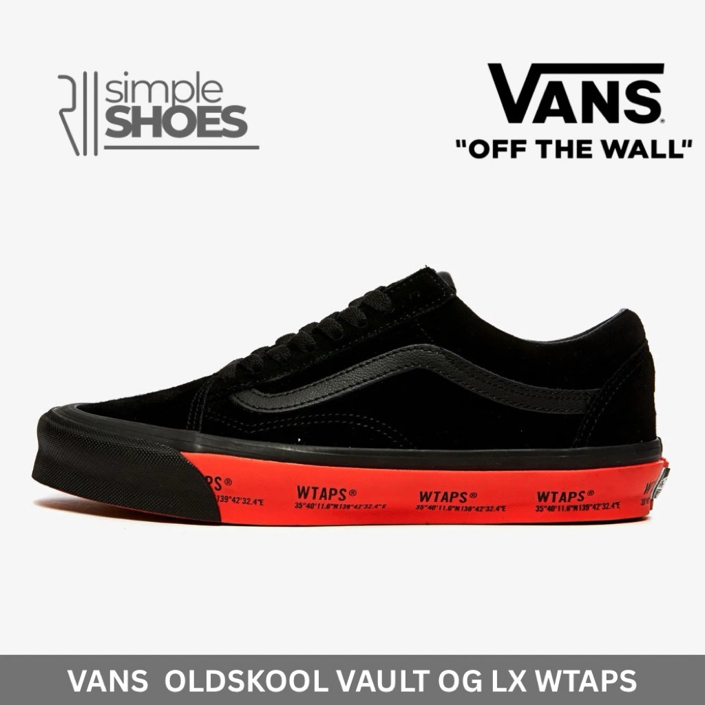 VANS OLDSKOOL VAULT OG LX WTAPS BLACK ORANGE WAFFLE 100% ORIGINAL