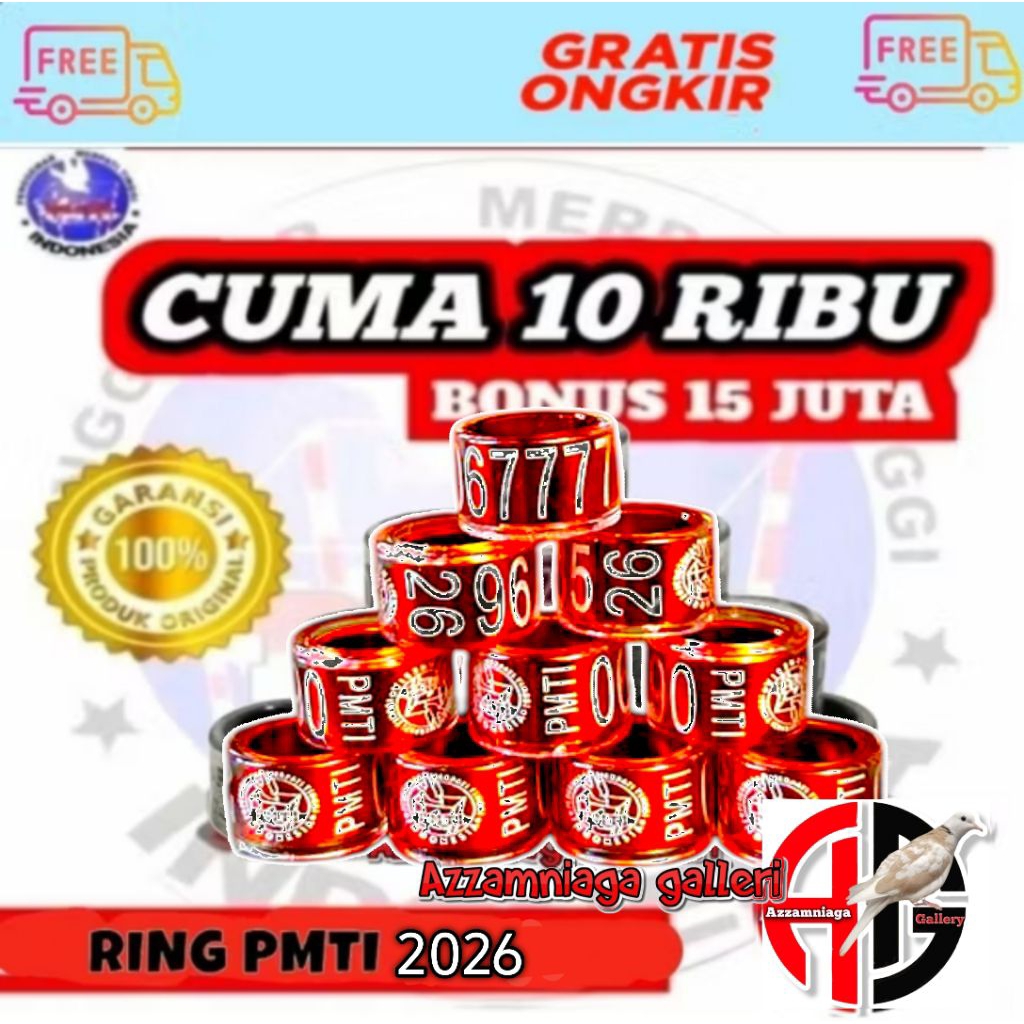 RING PMTI 2026 RESMI RING BURUNG MERPATI TAHUN 2025 MERAH