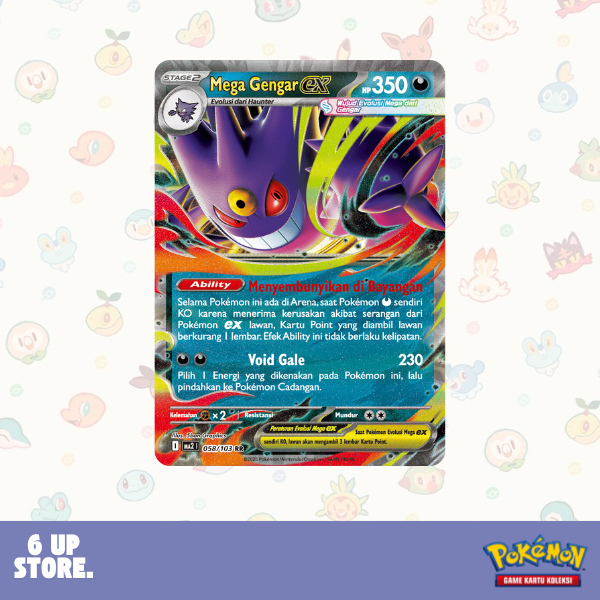 Mega Gengar ex (RR) - 058/103 - Kobaran Biru (MA2) - Pokemon TCG Indonesia