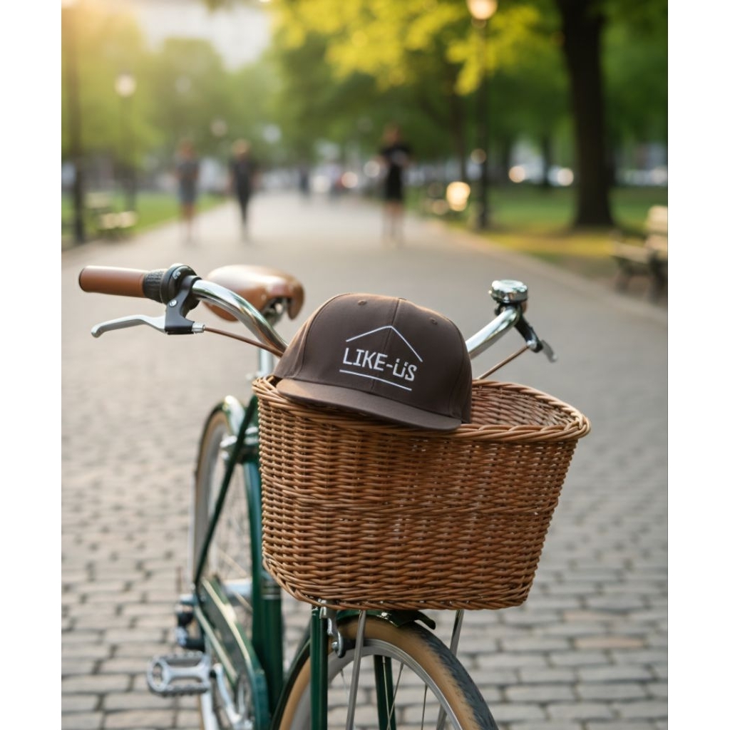 Topi Vintage Visor Pendek Logo Rumah Cap Korea Original Second Warna Coklat