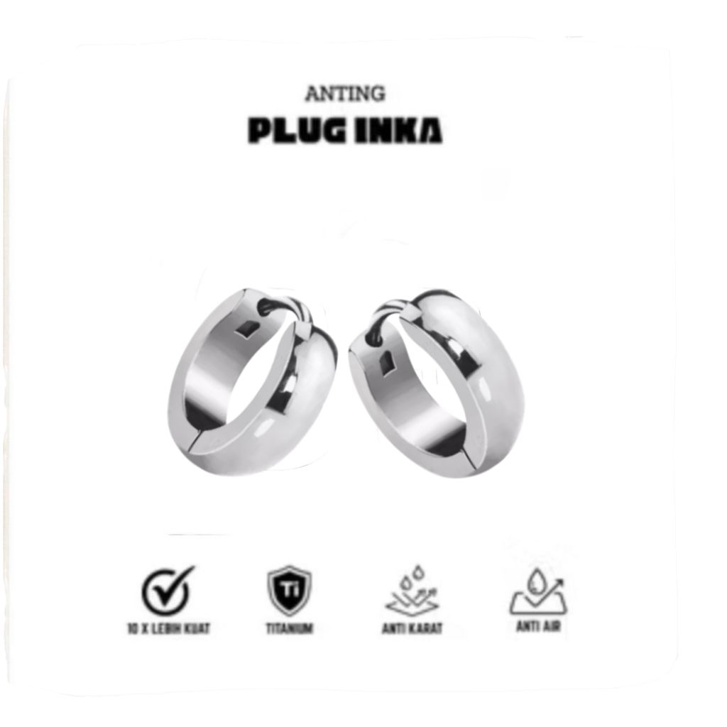 Anting Tindik Plug INKA Kancing Kait, Anting Tindik Hoop Korea Super Premium