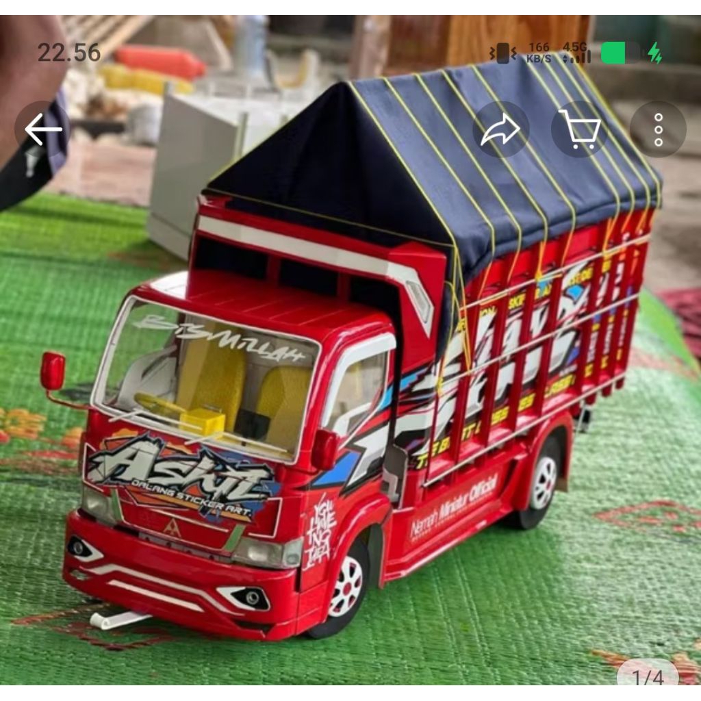 PROMO MURAH MINIATUR TRUK OLENG KAYU TRIPLEK BREWOG BREWOK  FULL LAMPU KELIP MURAH GROSIR MAINAN min