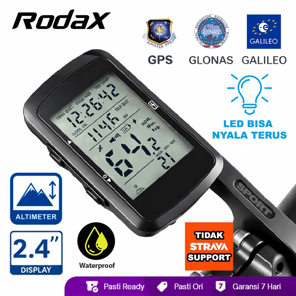 RodaX Trivx GPS Speedometer Altimeter Waterproof USB C Charging Cycling Odometer Rechargeable Barfly