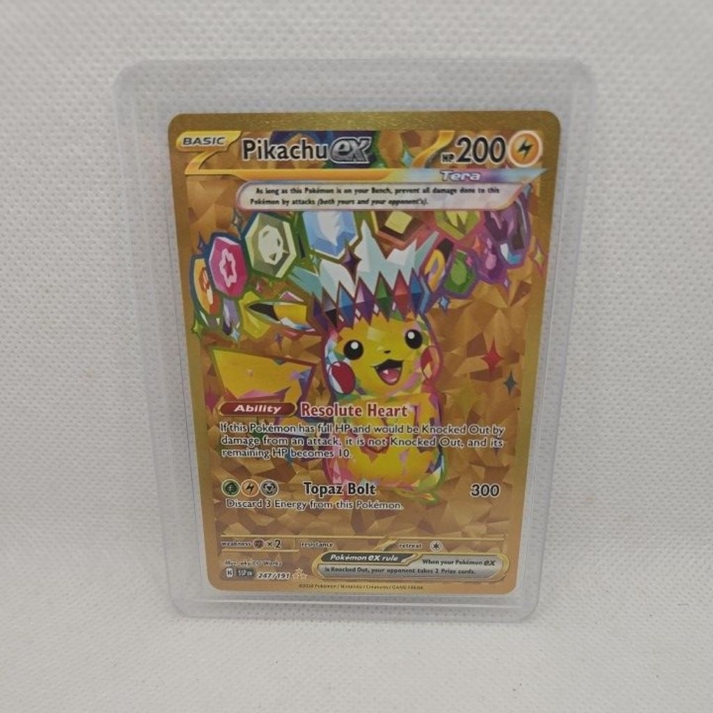 Pikachu ex Gold Hyper Rare Surging Sparks Pokémon card