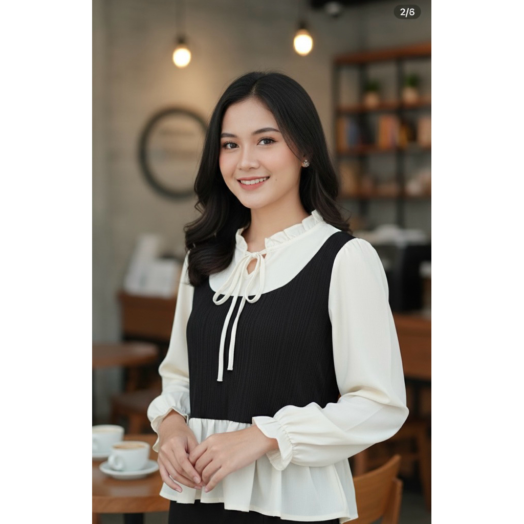 atasan wanita lengan panjang model rompi