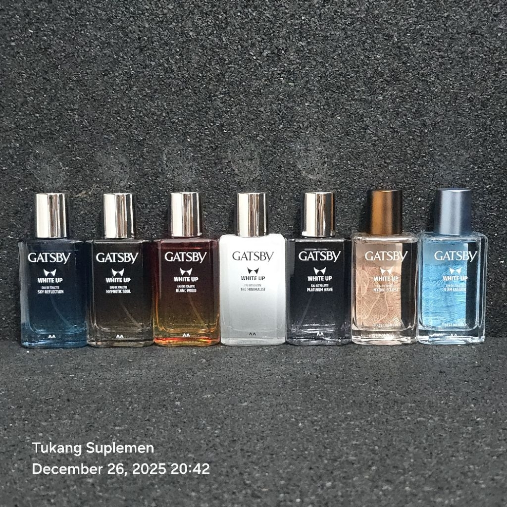 Gatsby White Up EDT All Varian Blanc Wood Hypnotic Soul Sky Reflection Platinum Wave The Minimalist 
