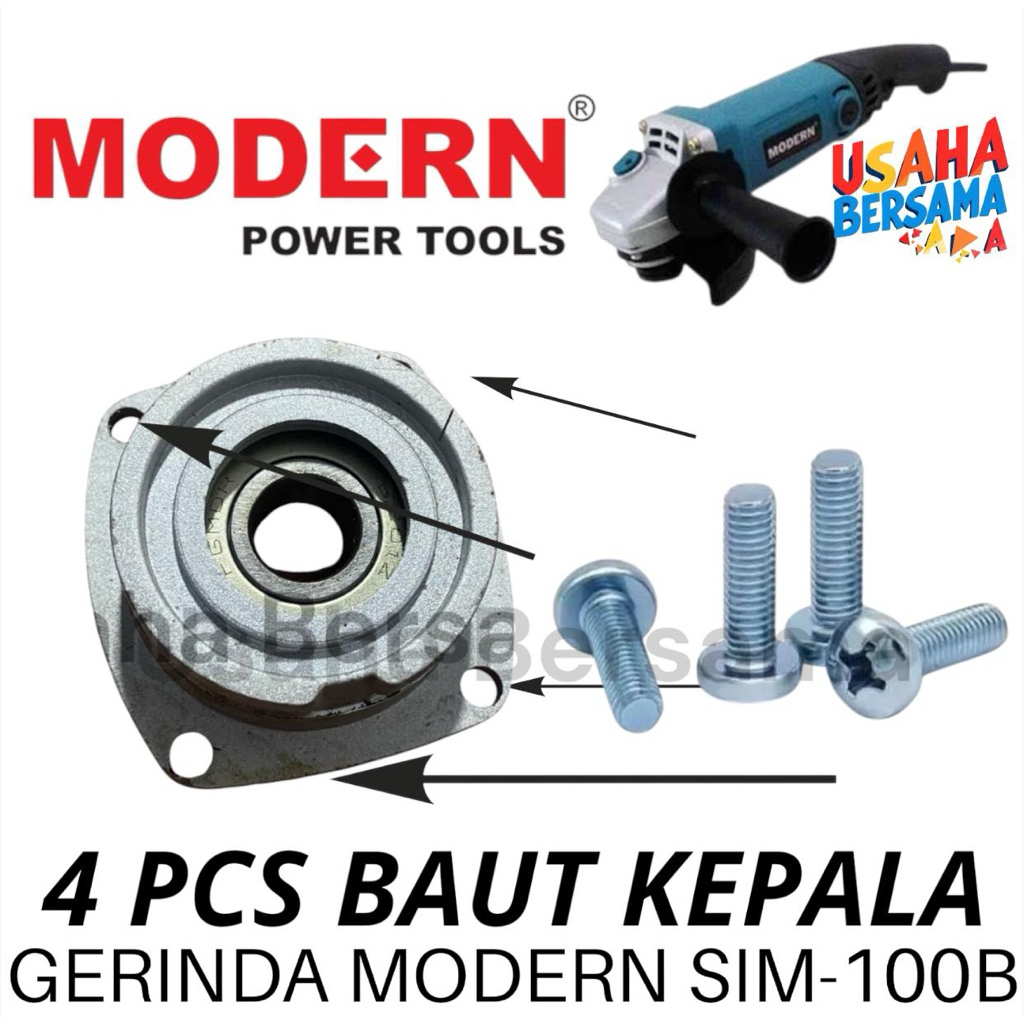 4 PCS BAUT GERINDA SIM100B BAGIAN KEPALA 4 BIJI BAUT SEKRUP KEPALA DEPAN GERINDA MODERN SIM SIM100 S
