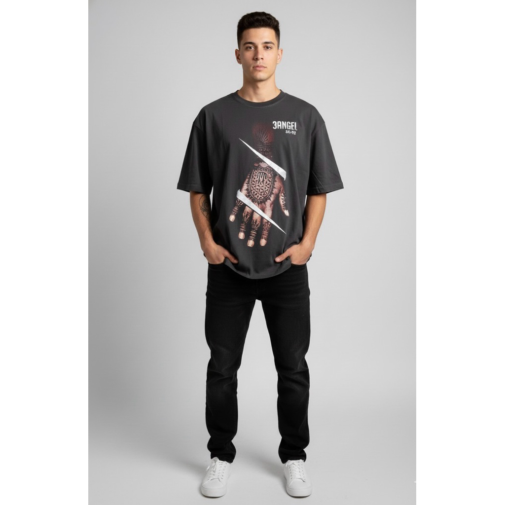 kaos distro motif 3angel hitam