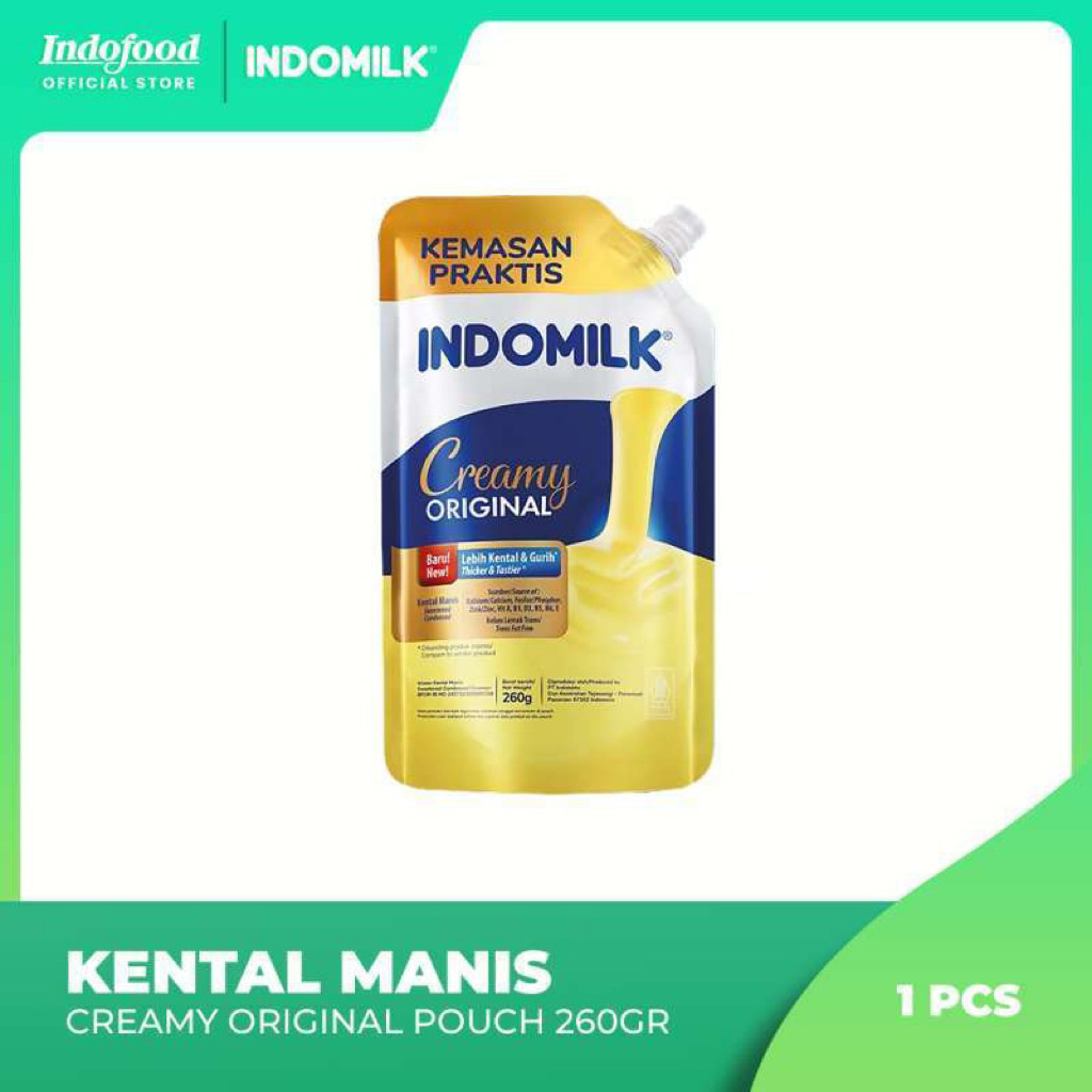 Susu Kental Manis Indomilk Pouch Putih Vanila 260 Gram