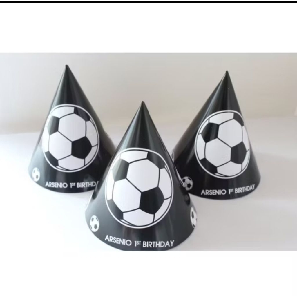 topi kerucut bola nama / topi ulang tahun kerucut bola