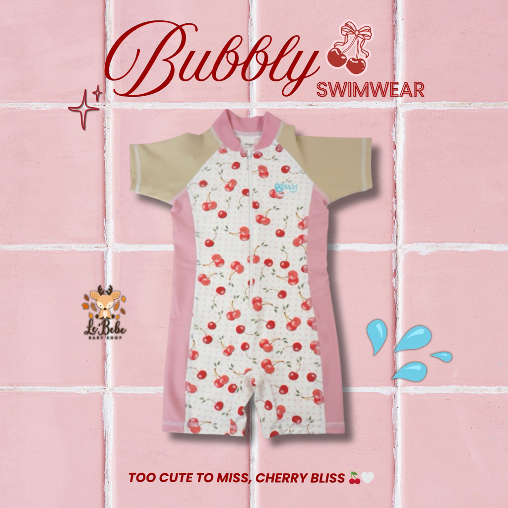 Tomomi Baju Renang Anak Cherry - Baju Renang Cewe Bubbly Baby - Baju Renang Anak Selam