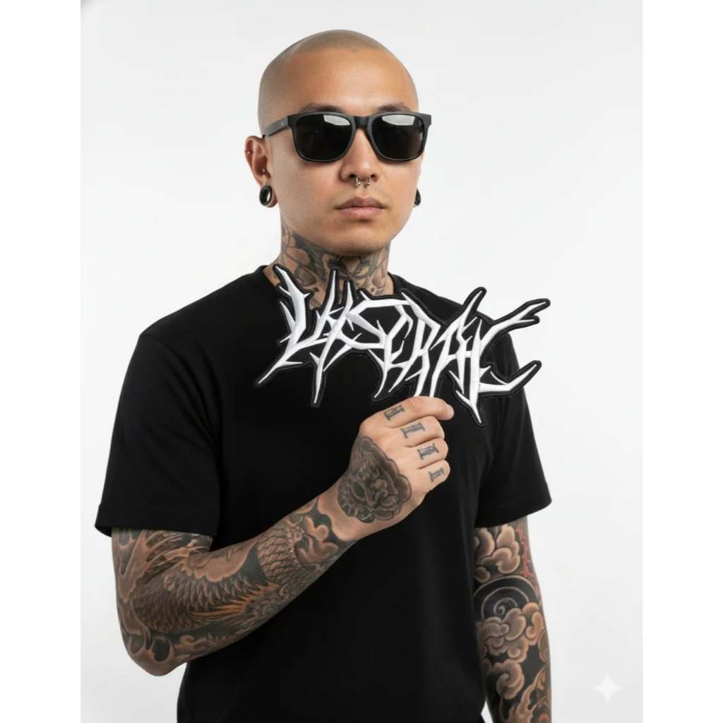 VISCRAL - logo white  - PATCH BORDIR / EMBLEM BORDIR BAND METAL ORIGINAL