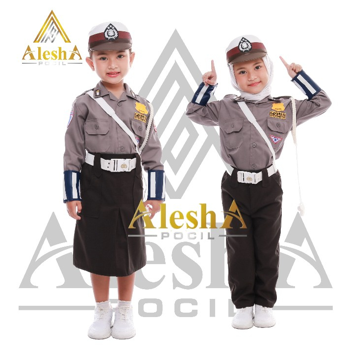 baju polisi profesi anak perempuan Baju Polisi Anak Perempuan  Seragam Baju Polisi Anak Setelan Rok