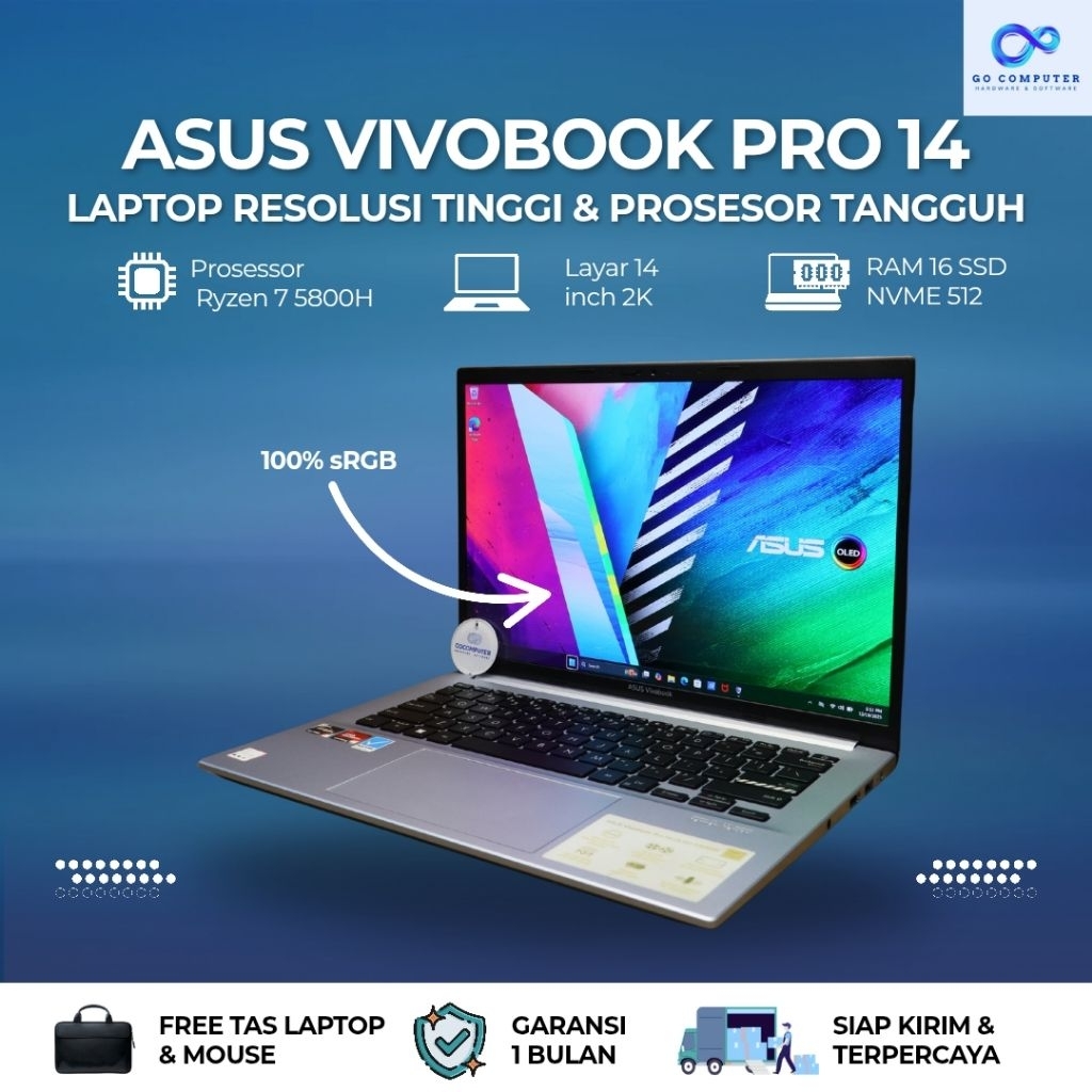 ASUS VIvoBook Pro 14 Ryzen 7 5800H 2K Resolution