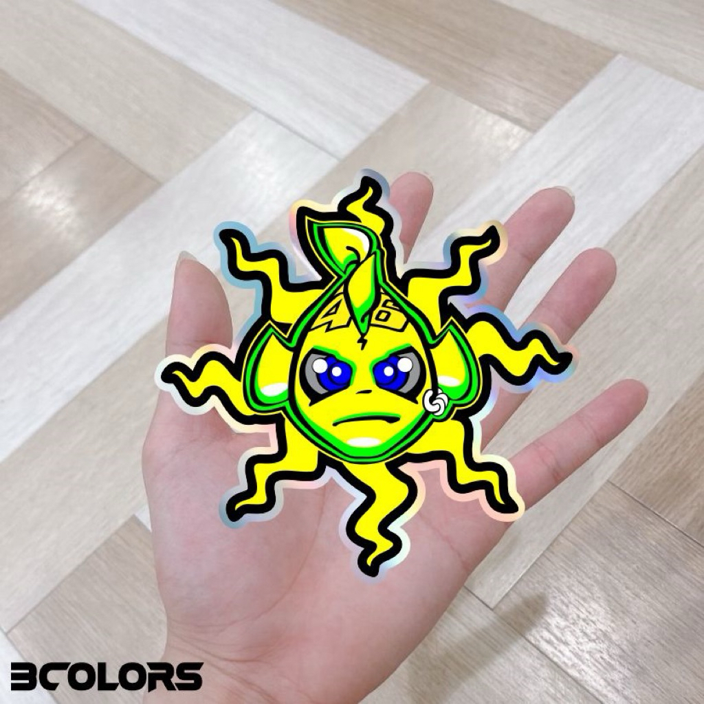 stiker rossi matahari, stiker 46, rossi, stiker motor, stiker bertestur timbul hologram