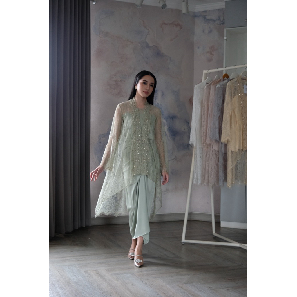 Kebaya Modern in Soft Sage Green