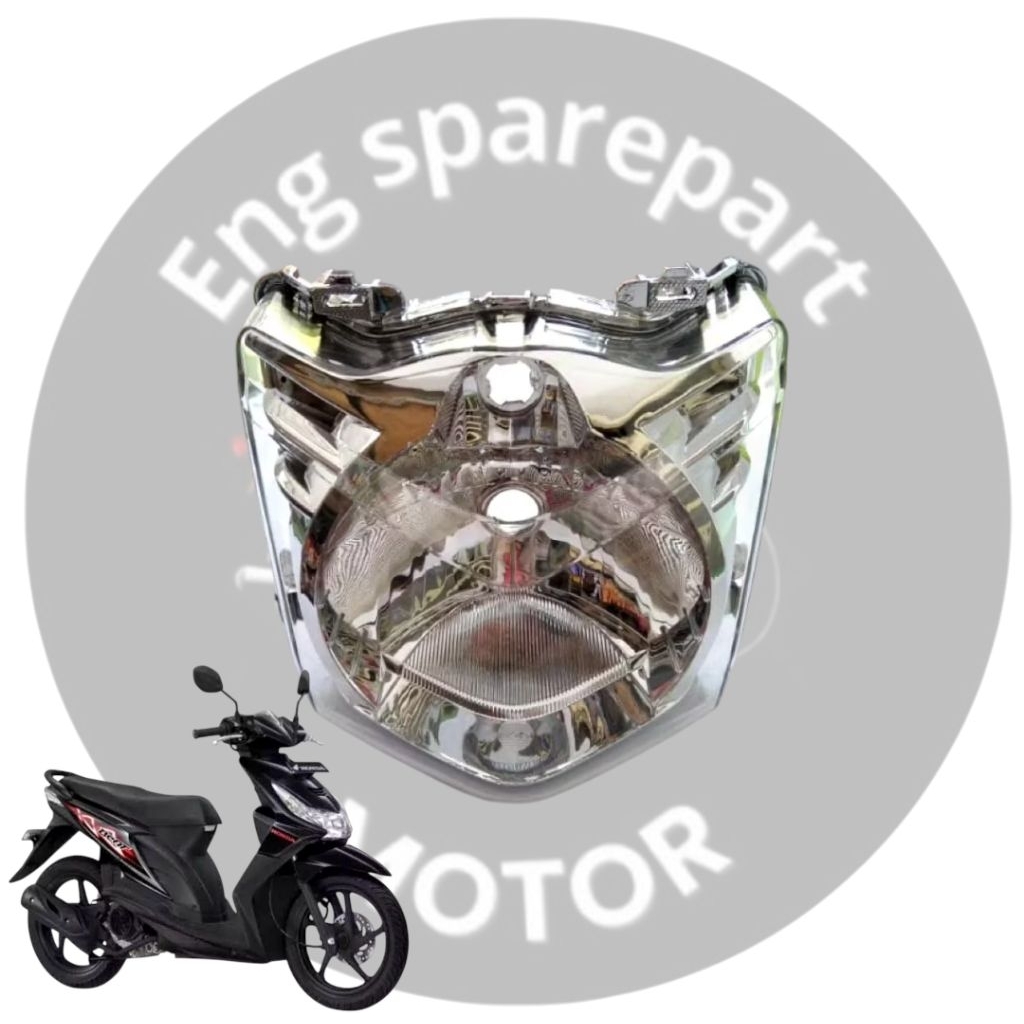 Reflektor set plus mika lampu depan beat karbu tahun 2008-2012