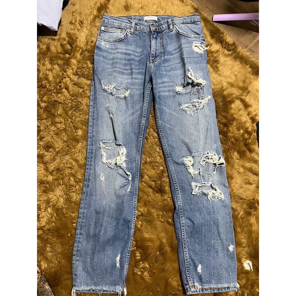 zara jeans robek, denim zara ripped
