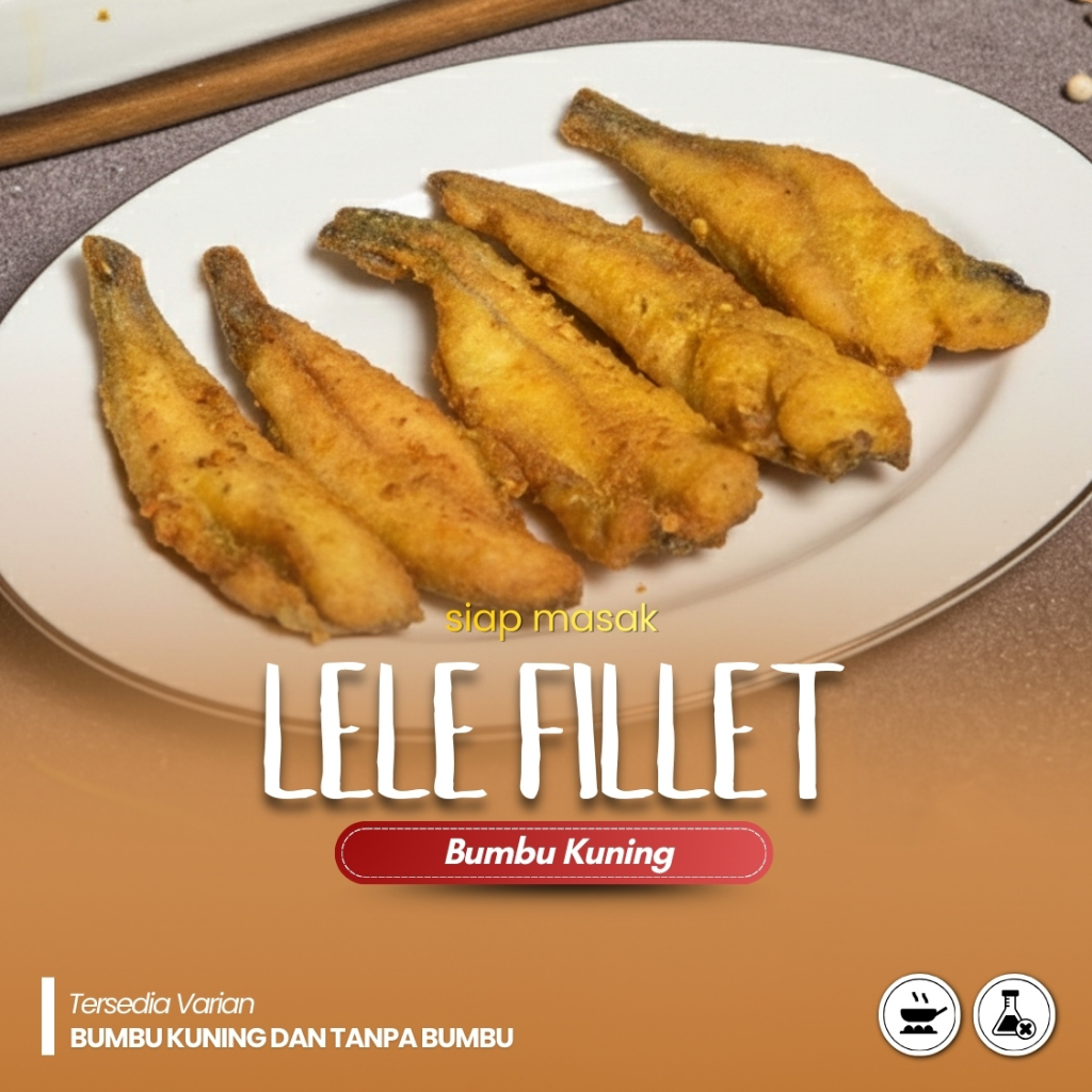Lele Fillet Tanpa Duri Bumbu Kuning 250 gram | Praktis Gurih Siap Goreng | Vakum Frozen
