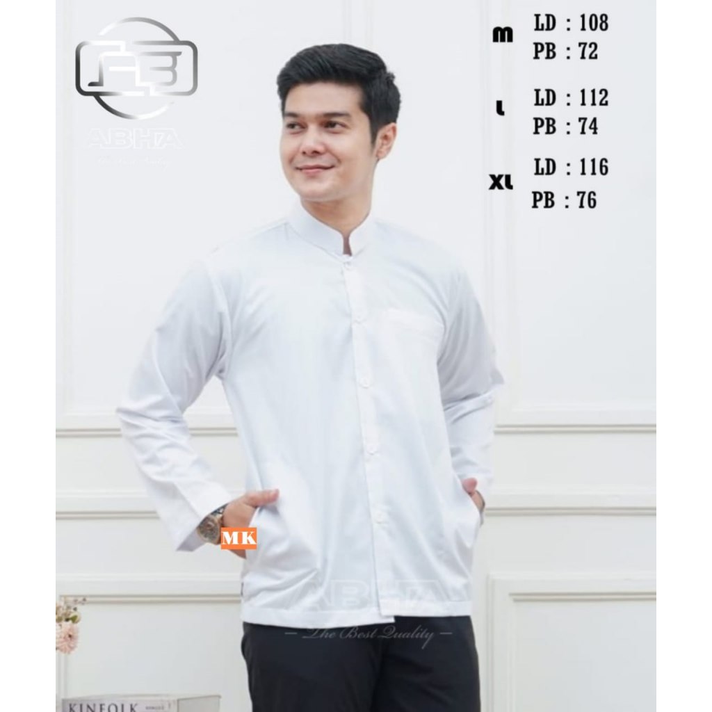 Baju Koko azzahir motif Haibah kemeja Koko Hadroh Abha Baju muslim Gus Azmi Lengan panjang terlaris