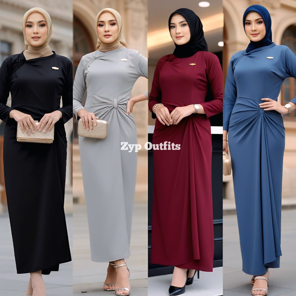 ZYP | DRESS LEBARAN KOREA SCUBA PREMIUM GAMIS KONDANGAN PREWEDDING PESTA MEWAH ELEGAN