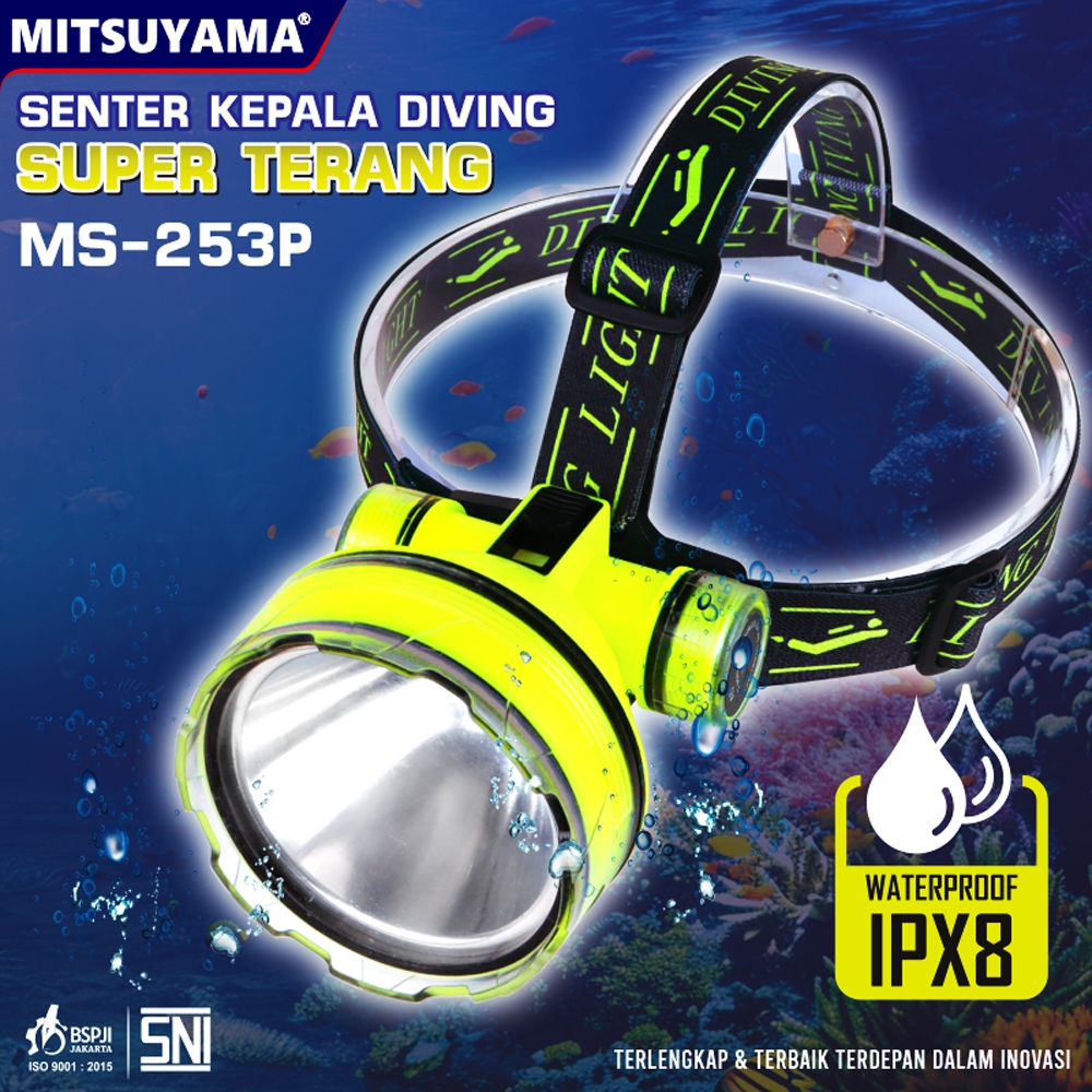 SENTER KEPALA SELAM LED 80W MITSUYAMA MS-253P RING 90 - JARAK JAUH - TAHAN LAMA