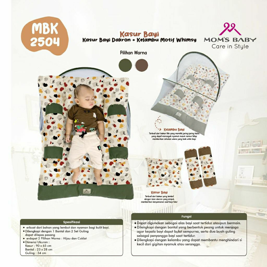 Mom's Baby Kasur Dakron + Kelambu Whimsy Series / Snobby Kasur Lipat Bumper Fluffy Series / Baby Joy