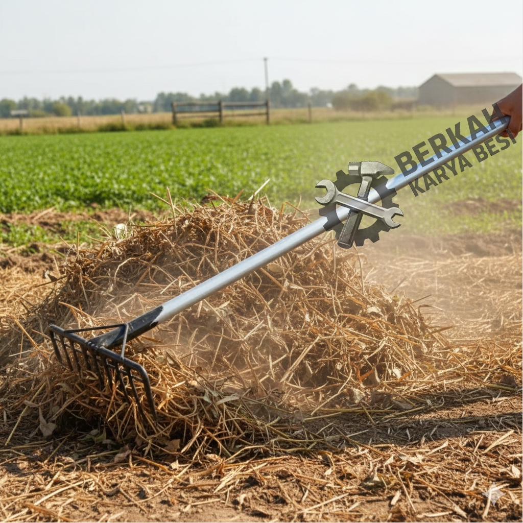Garuk sampah Jumbo garuk sampah Garuk lebar gagang besi gigi 8 cangkul garuk pacul sampah garuk koto