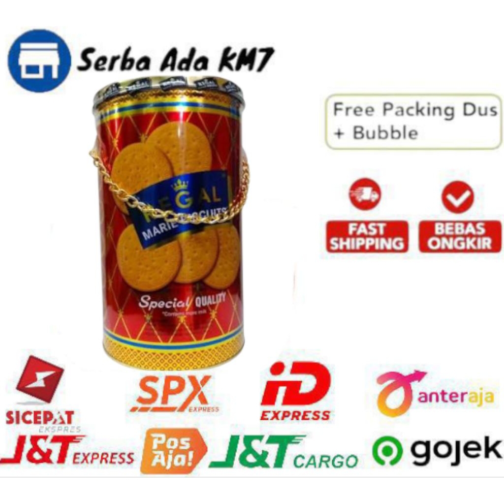 REGAL MARIE KALENG RANTAI 1000 GRAM SNACK KUE LEBARAN - REGAL KALENG