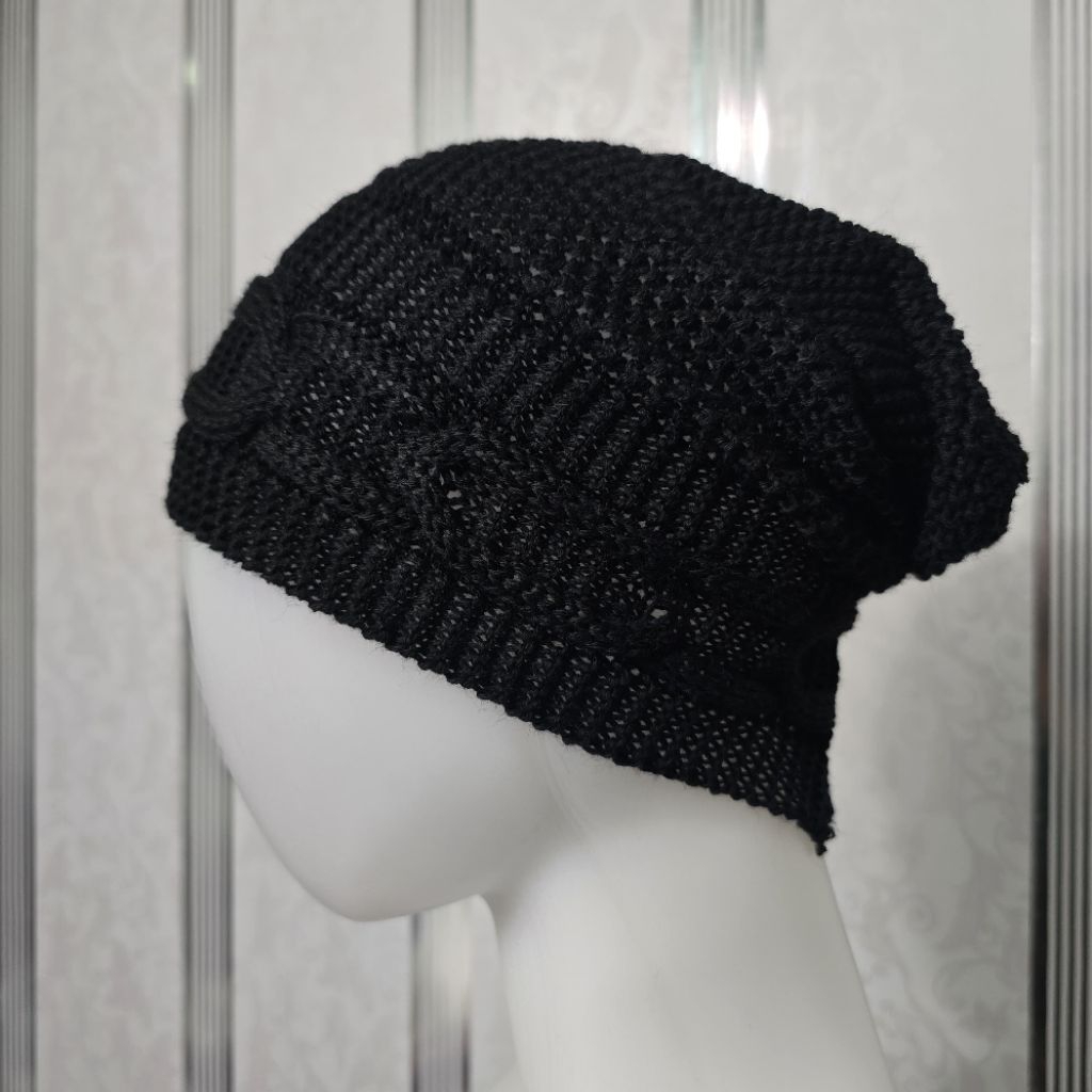 Ciput Turban rajut Ibu ibu dan Nenek stylish motif rantai bahan sangat nyaman dan tidak mudah melar 