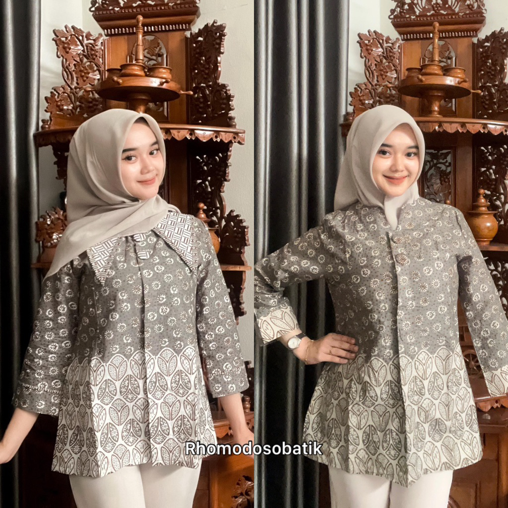 BAJU BATIK WANITA MODERN MONALISA GENES M,L,XL asli PEKALONGAN